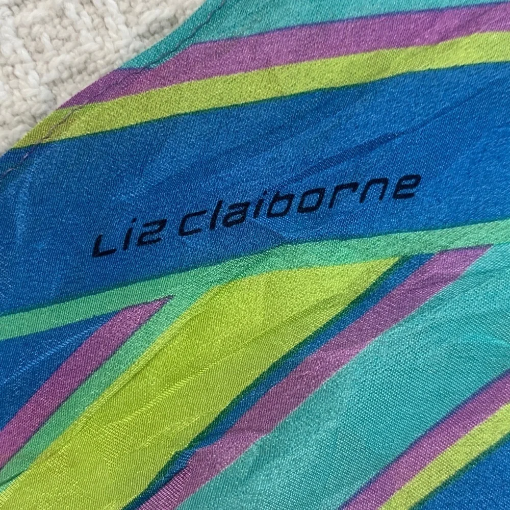 Liz Claiborne colorful striped silk scarf